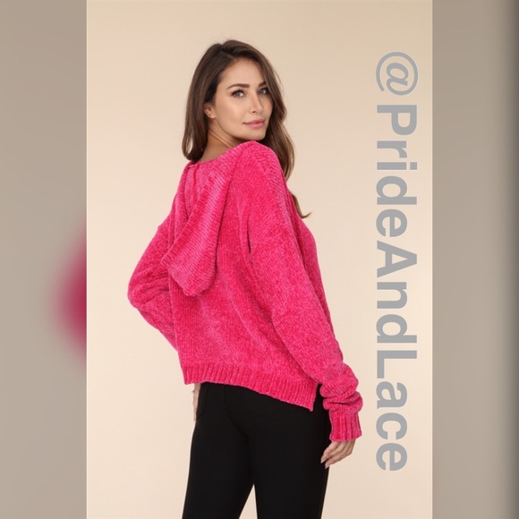 LAST 2️⃣ MAGENTA CHENILLE PULL-OVER SWEATER - Picture 3 of 4